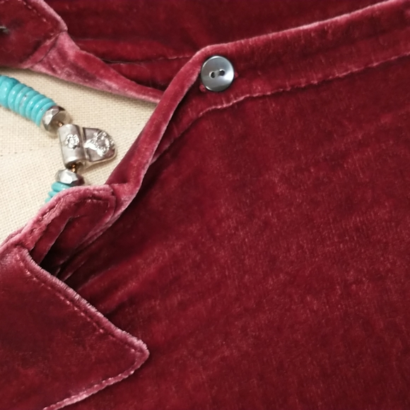 Velvet Top J Jill Silk Blend Dark Raspberry Flare Hem Tunic Soft Lush Washable - Picture 5 of 9